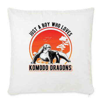 Komodo dragon monitor lizard - Sofa pillowcase 17,3'' x 17,3'' (45 x 45 cm) - natural white - Front