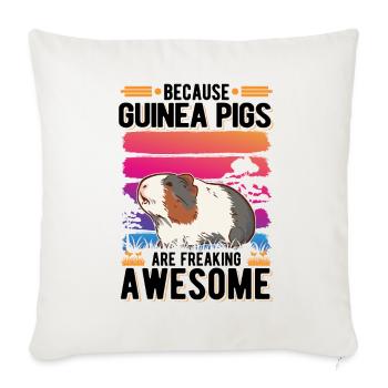 Cochon d’Inde Cadeau Cochon d’Inde - Housse de coussin décorative 45 x 45 cm - blanc nature - Devant