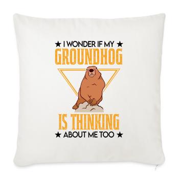 Marmot Gift Groundhog Day Marmot - Sofa pillowcase 17,3'' x 17,3'' (45 x 45 cm) - natural white - Front