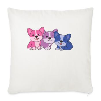 Bi Flag Corgi Pride LGBTQ cute dogs - Sofa pillowcase 17,3'' x 17,3'' (45 x 45 cm) - natural white - Front