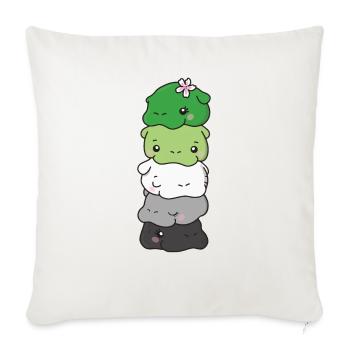 Aromantic Flag Pride LGBTQ süße Hippo - Sofakissenbezug 45 x 45 cm - Naturweiß  - Vorne