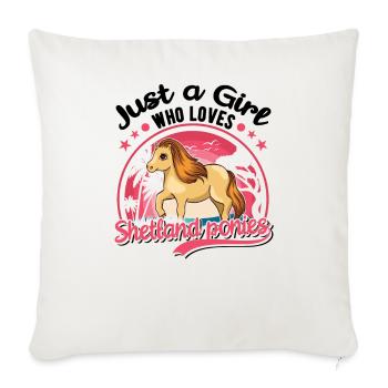 Shetland Pony Girl Shetland Pony Shetty - Housse de coussin décorative 45 x 45 cm - blanc nature - Devant