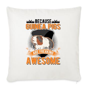 Cochon d’Inde Cadeau Cochon d’Inde - Housse de coussin décorative 45 x 45 cm - blanc nature - Devant
