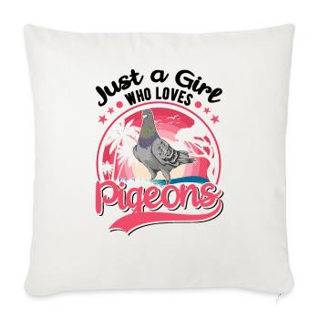 Pigeon Girls Pigeon Fanciers - Sofa pillowcase 17,3'' x 17,3'' (45 x 45 cm) - natural white - Front