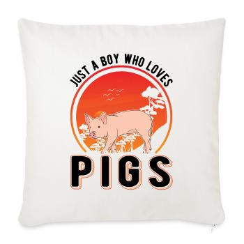 Pigs Young pig farmers - Sofa pillowcase 17,3'' x 17,3'' (45 x 45 cm) - natural white - Front