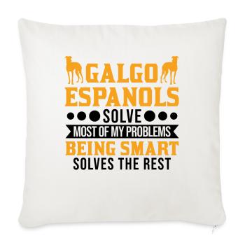 Galgo Espanol Gift Spanish Greyhound - Sofa pillowcase 17,3'' x 17,3'' (45 x 45 cm) - natural white - Front