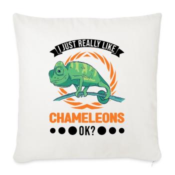 Chameleon Cadeau Caméléon - Housse de coussin décorative 45 x 45 cm - blanc nature - Devant