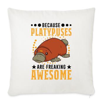 Platypus Gift Platypus - Sofa pillowcase 17,3'' x 17,3'' (45 x 45 cm) - natural white - Front