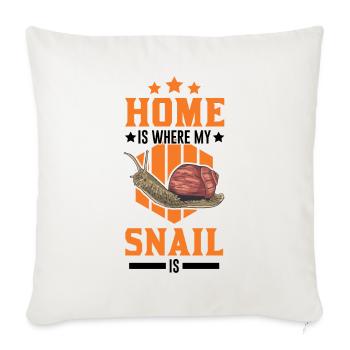 La maison est l’endroit où mon escargot est Schnecke - Housse de coussin décorative 45 x 45 cm - blanc nature - Devant