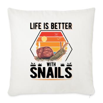 Life is better with Snails Snail - Sofa pillowcase 17,3'' x 17,3'' (45 x 45 cm) - natural white - Front