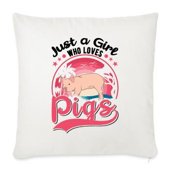 Pigs Girls Pig farmers - Sofa pillowcase 17,3'' x 17,3'' (45 x 45 cm) - natural white - Front