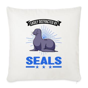 Facilement distrait par seals Sea Lion Seal - Housse de coussin décorative 45 x 45 cm - blanc nature - Devant