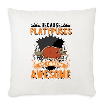 Platypus Gift Platypus - Sofa pillowcase 17,3'' x 17,3'' (45 x 45 cm) - natural white - Front