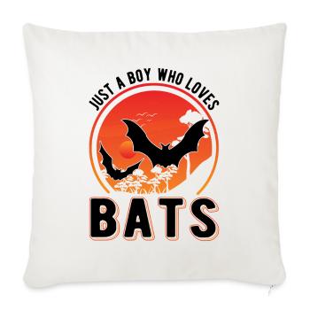 Just a Boy who loves Bats Bat - Sofa pillowcase 17,3'' x 17,3'' (45 x 45 cm) - natural white - Front