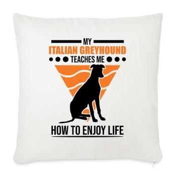 Italian greyhound Italian wind chime - Sofa pillowcase 17,3'' x 17,3'' (45 x 45 cm) - natural white - Front