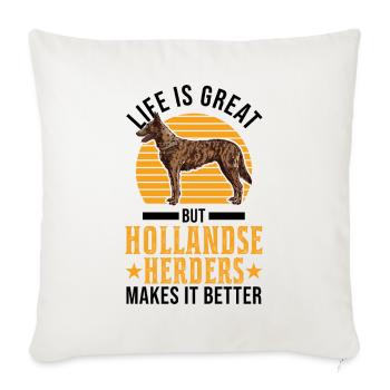 Hollandse Herder Berger hollandais - Housse de coussin décorative 45 x 45 cm - blanc nature - Devant