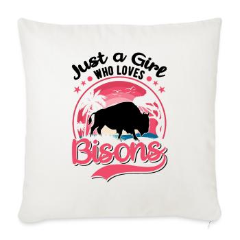 Buffalo Girl Bison Water Buffalo Buffalo - Sofa pillowcase 17,3'' x 17,3'' (45 x 45 cm) - natural white - Front