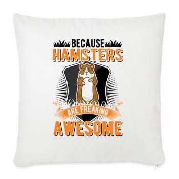 Hamster Gift Dwarf Hamster Golden Hamster - Sofa pillowcase 17,3'' x 17,3'' (45 x 45 cm) - natural white - Front