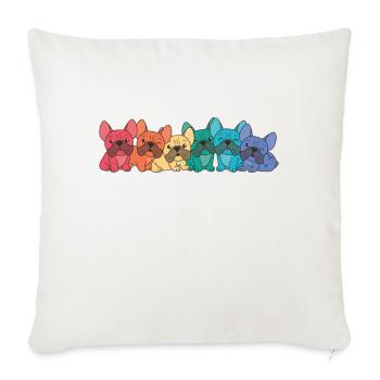 Rainbow Flag Gay Pride LGBTQ French Bulldog Dogs - Sofa pillowcase 17,3'' x 17,3'' (45 x 45 cm) - natural white - Front
