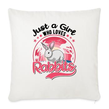 Rabbit Girl Rabbit Rabbit - Sofa pillowcase 17,3'' x 17,3'' (45 x 45 cm) - natural white - Front