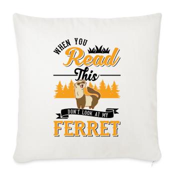 Ferret Lover Ferret Cadeau - Housse de coussin décorative 45 x 45 cm - blanc nature - Devant