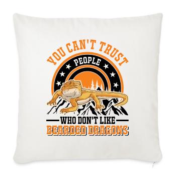Bearded Dragon Pogona Gift - Sofa pillowcase 17,3'' x 17,3'' (45 x 45 cm) - natural white - Front