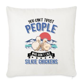 Silk Chicken Gift Silkie Chicken - Sofa pillowcase 17,3'' x 17,3'' (45 x 45 cm) - natural white - Front