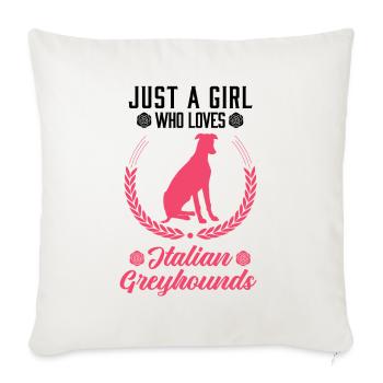 Italian Greyhound Girl - Sofa pillowcase 17,3'' x 17,3'' (45 x 45 cm) - natural white - Front