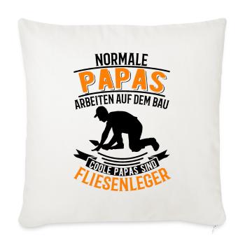 Fliesenleger und Papa Fliesenleger Vatertag - Sofakissenbezug 45 x 45 cm - Naturweiß  - Vorne