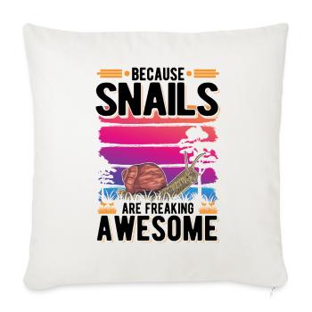 Parce que les escargots sont des escargots géniaux - Housse de coussin décorative 45 x 45 cm - blanc nature - Devant