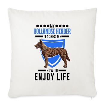Hollandse Herder Hollandse Herderdshond - Sofa pillowcase 17,3'' x 17,3'' (45 x 45 cm) - natural white - Front