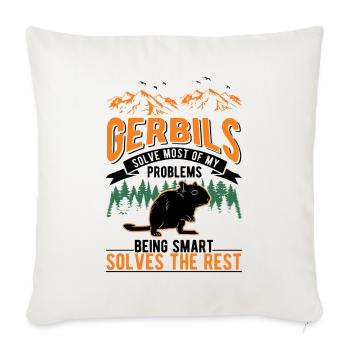 Gerbil Gift Racing Rat Germesau - Sofa pillowcase 17,3'' x 17,3'' (45 x 45 cm) - natural white - Front