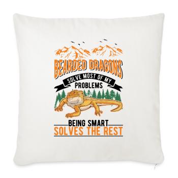 Bearded Dragon Pogona Gift - Sofa pillowcase 17,3'' x 17,3'' (45 x 45 cm) - natural white - Front