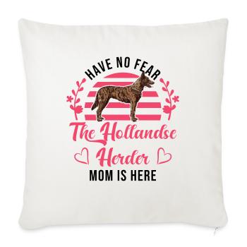 Hollandse Herder Mama Hollandse Herderdshond - Sofa pillowcase 17,3'' x 17,3'' (45 x 45 cm) - natural white - Front