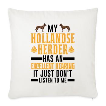 Hollandse Herder Hollandse Herderdshond - Sofa pillowcase 17,3'' x 17,3'' (45 x 45 cm) - natural white - Front