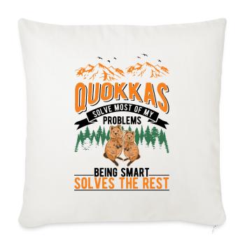 Quokka Cadeau Kangourou à queue courte - Housse de coussin décorative 45 x 45 cm - blanc nature - Devant