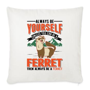Ferret Lover Ferret Cadeau - Housse de coussin décorative 45 x 45 cm - blanc nature - Devant