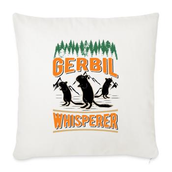 Gerbil Whisperer Racing Rat Gift Gerbil - Sofa pillowcase 17,3'' x 17,3'' (45 x 45 cm) - natural white - Front