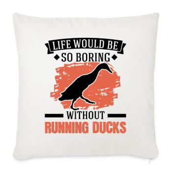 Indian Running Gift Running Duck - Sofa pillowcase 17,3'' x 17,3'' (45 x 45 cm) - natural white - Front