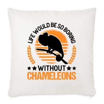 Chameleon Cadeau Caméléon - Housse de coussin décorative 45 x 45 cm - blanc nature - Devant