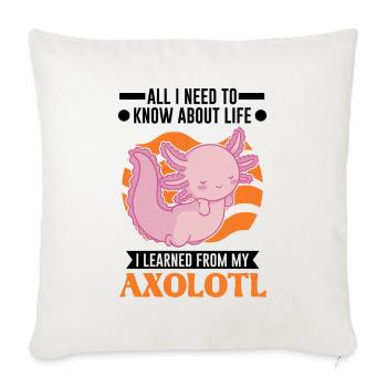 Axolotl Gift Tail Lurch - Sofa pillowcase 17,3'' x 17,3'' (45 x 45 cm) - natural white - Front