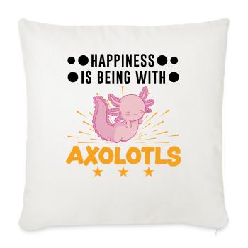 Le bonheur, c’est d’être avec Axolotls Tail Lurch - Housse de coussin décorative 45 x 45 cm - blanc nature - Devant