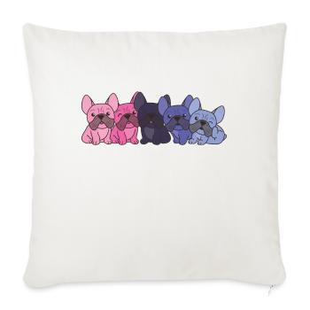 Omnisexual Flag French Bulldog Pride LGBTQ Dogs - Sofa pillowcase 17,3'' x 17,3'' (45 x 45 cm) - natural white - Front