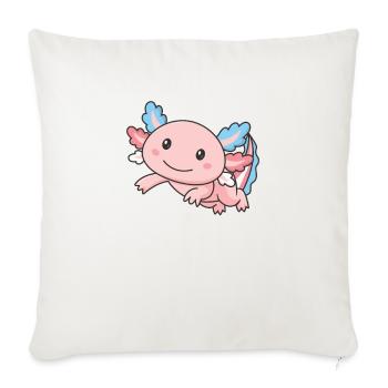 Transgender Flag June Pride LGBTQ Axolotl - Sofa pillowcase 17,3'' x 17,3'' (45 x 45 cm) - natural white - Front
