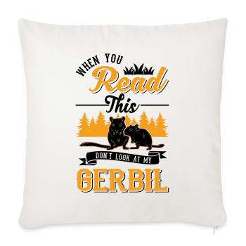 Gerbil Gift Racing Rat Germesau - Sofa pillowcase 17,3'' x 17,3'' (45 x 45 cm) - natural white - Front