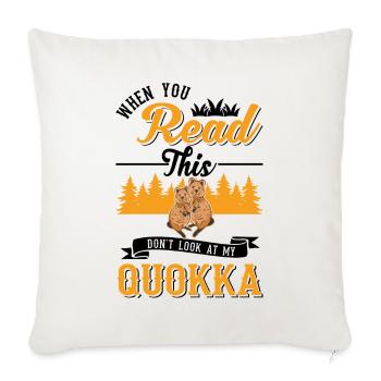 Quokka Cadeau Kangourou à queue courte - Housse de coussin décorative 45 x 45 cm - blanc nature - Devant