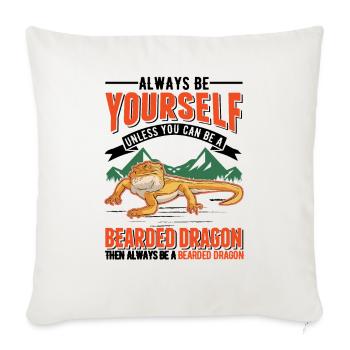 Bearded Dragon Pogona Gift - Sofa pillowcase 17,3'' x 17,3'' (45 x 45 cm) - natural white - Front