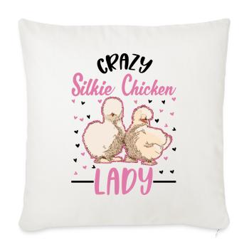 Crazy Silkie Chicken lady Silk Chicken - Sofa pillowcase 17,3'' x 17,3'' (45 x 45 cm) - natural white - Front