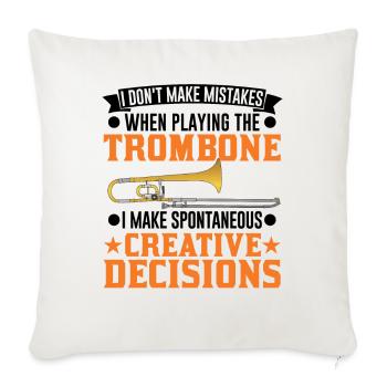 Trombone Creative Decisions Tromboniste - Housse de coussin décorative 45 x 45 cm - blanc nature - Devant