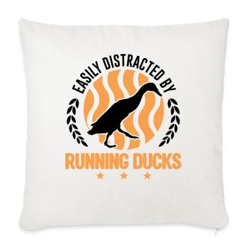 Facilement distrait par Running Ducks Laufente - Housse de coussin décorative 45 x 45 cm - blanc nature - Devant